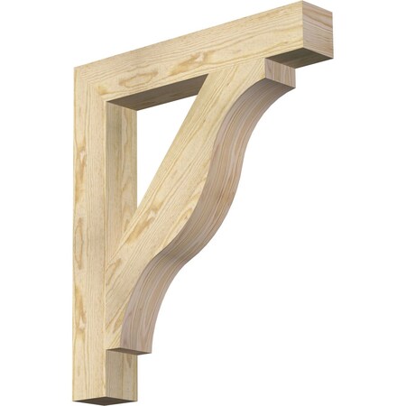 Ekena Millwork Funston Block Rough Sawn Bracket, Douglas Fir, 4"W x 26"D x 30"H BKT04X26X30FST05RDF